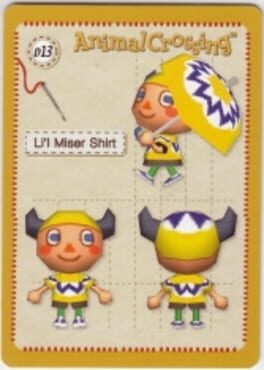 Animal Crossing-e: D13 - Design Card: Li'l Miser Shirt Cover